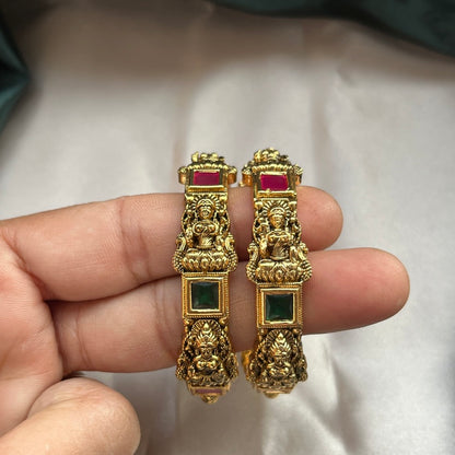 Traditional gold tone bangles with carved detailing imitation jewelry for weddings.Glossy gold look bangles in classic design  party wear imitation bangles for women