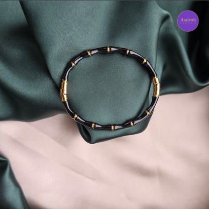 Black Bamboo Anti Tarnish Bangle - Black