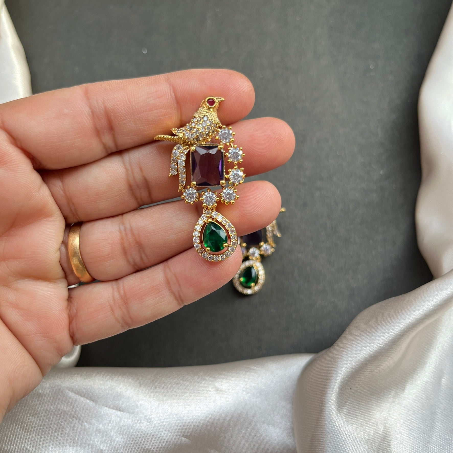 peacock hasli, peacock kante, colour pop jewellery, purple necklace, south indian jewellery, statement hasli, traditional neckpiece, temple jewellery, antique gold look, bridal jewellery, festive jewellery, indian accessories, handcrafted necklace, ethnic fashion, designer jeweller