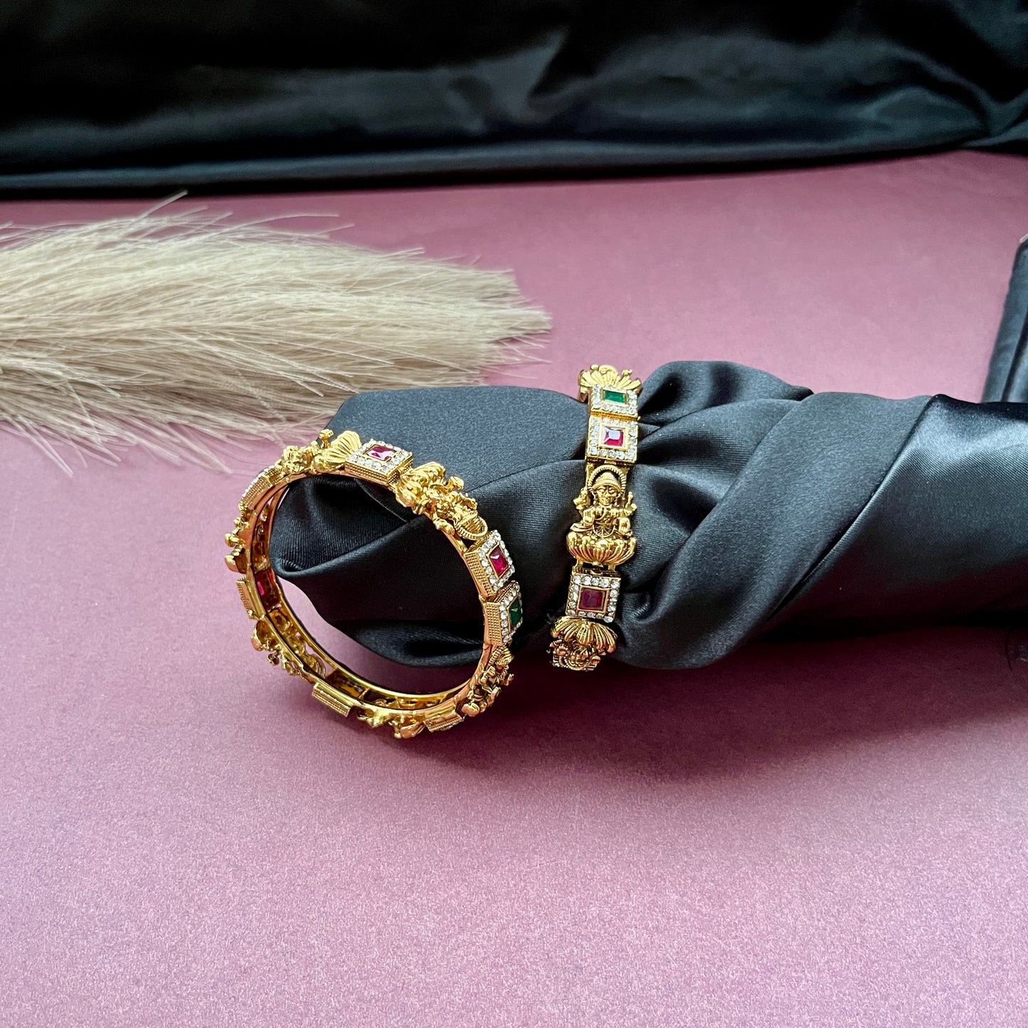 Traditional gold tone bangles with carved detailing imitation jewelry for weddings .Glossy gold look bangles in classic design  party wear imitation bangles for women