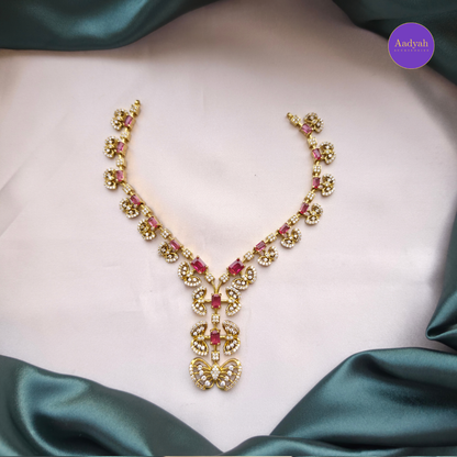 AD Designer Necklace Set - Pink