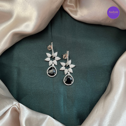AD Floral Diamond Look Earrings