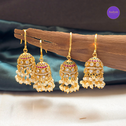 AD Hook Jhumkas - Ruby