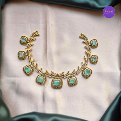 AD Mint Necklace Set - Short