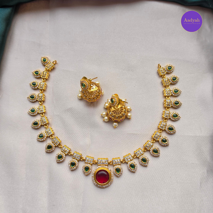 AD Short Necklace Set - Multi