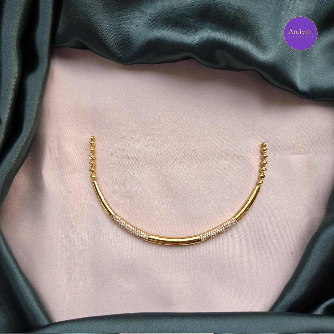 AD Stone Kante/Hasli Necklace Set - Antique