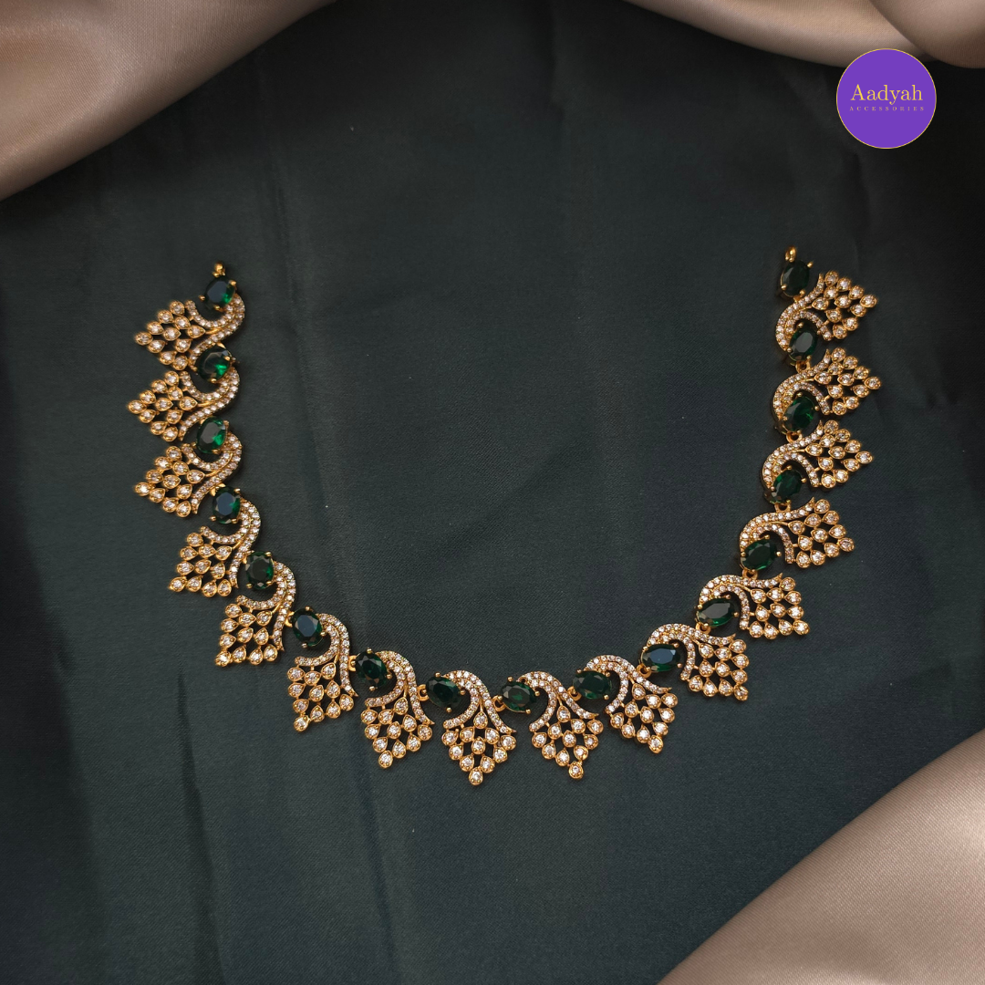 AD Stone Neckalce Set - Green