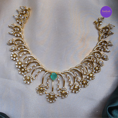 AD Stone Necklace - Mint & Pink