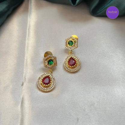 Ad Gold Necklace Set - Gold with Multicolor