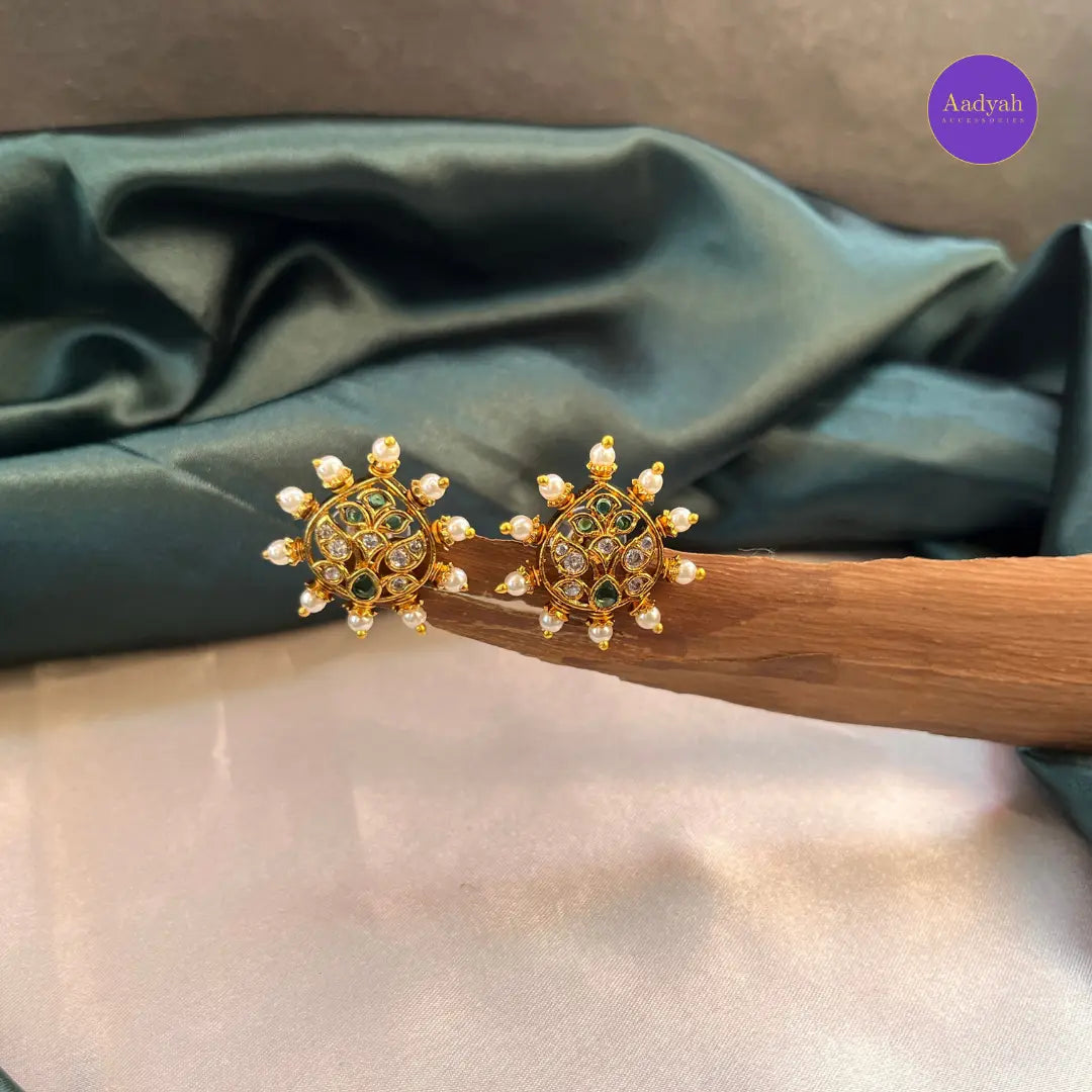 Avani Stud - Pink & Green