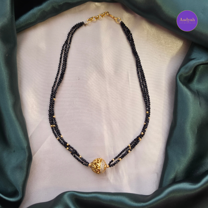 Nakshi Bead Black Diamond Mangalsutra