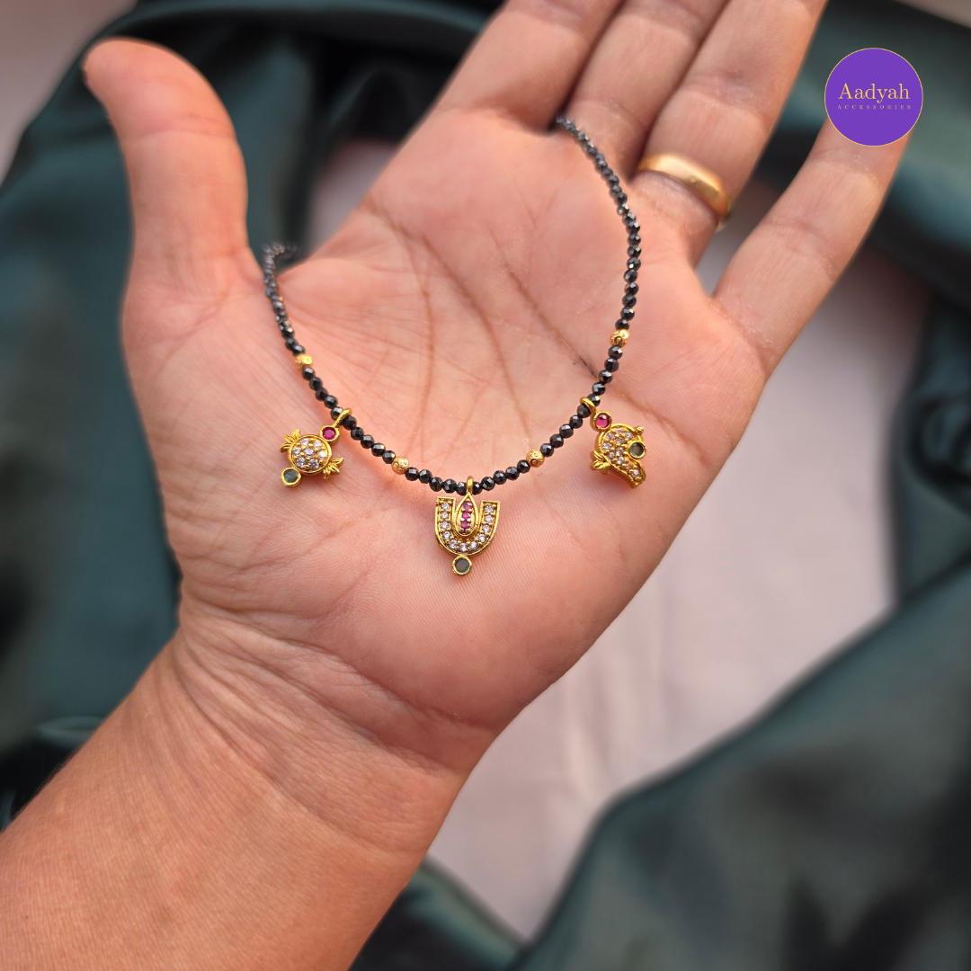Shanku Namam Chakram Black Diamond Mangalsutra