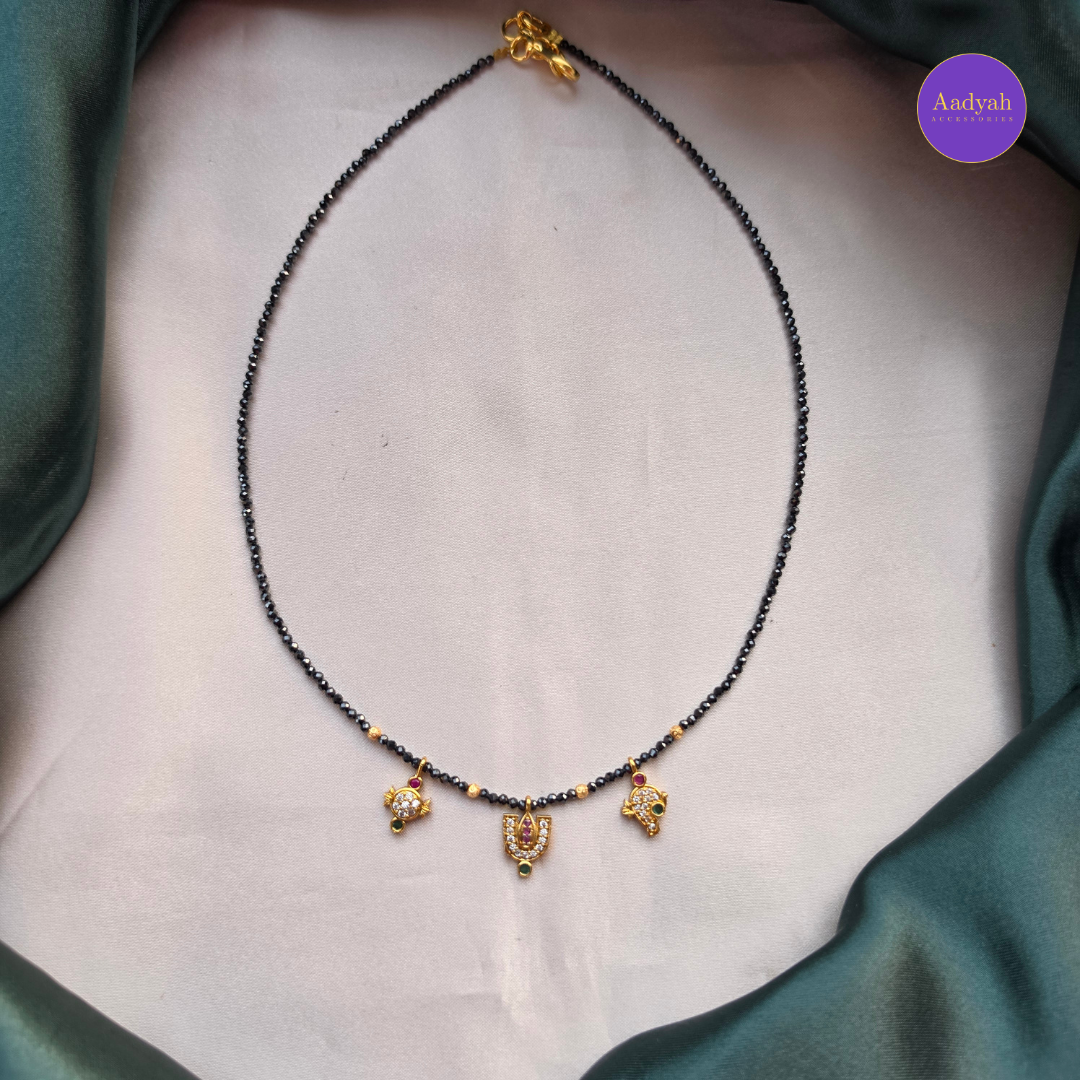 Shanku Namam Chakram Black Diamond Mangalsutra