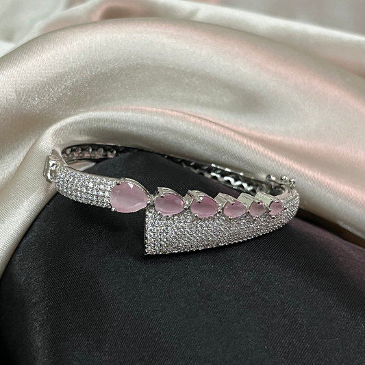 Pastel Pink Zircon Diamond Look Kada