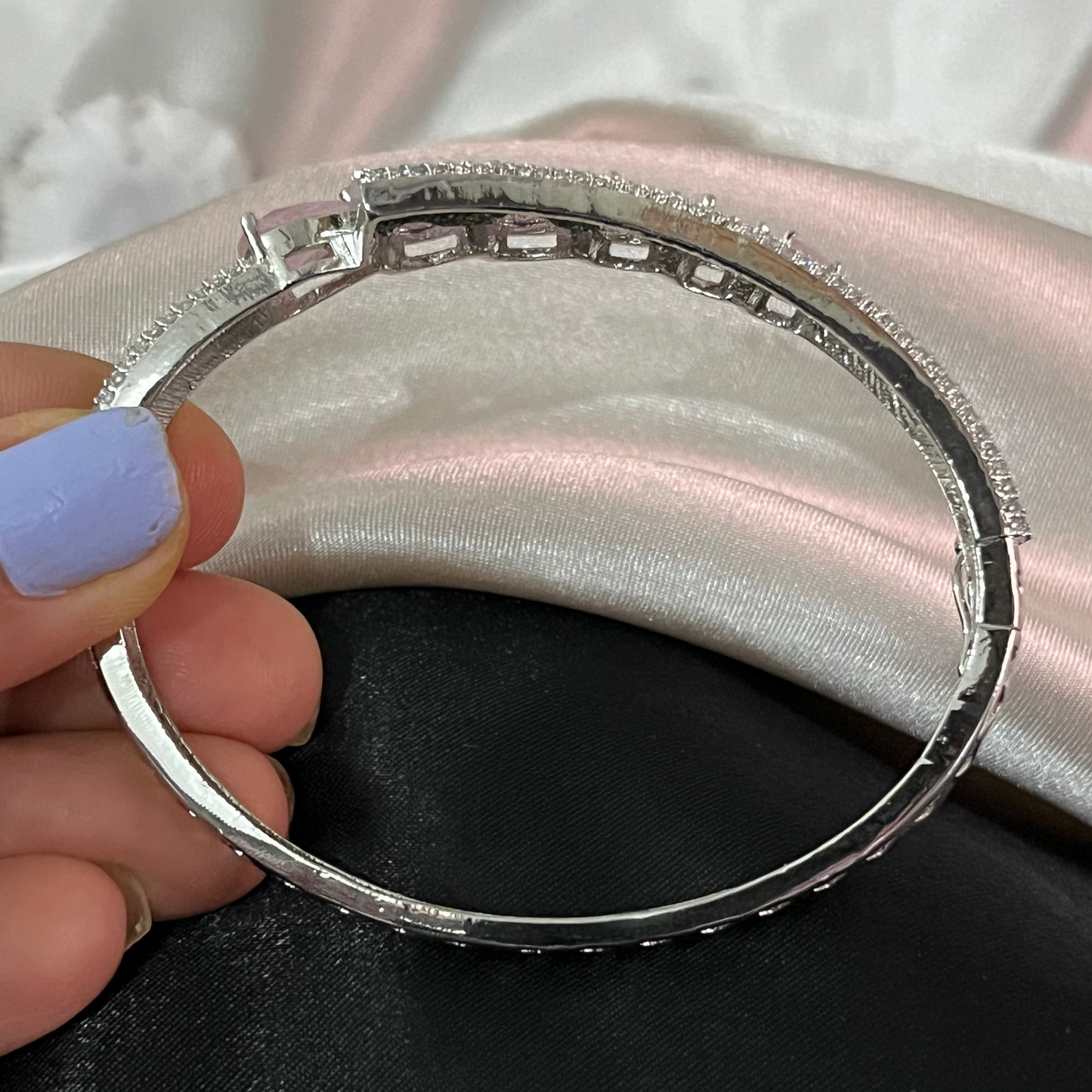 Pastel Pink Zircon Diamond Look Kada