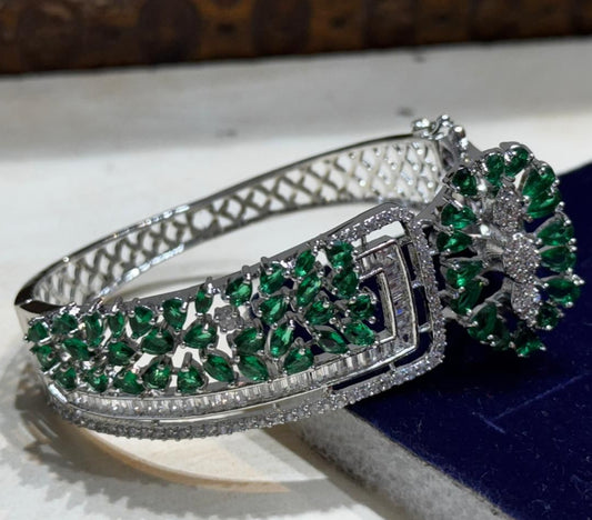 #bangles #diamondlook #white stone #greenstone