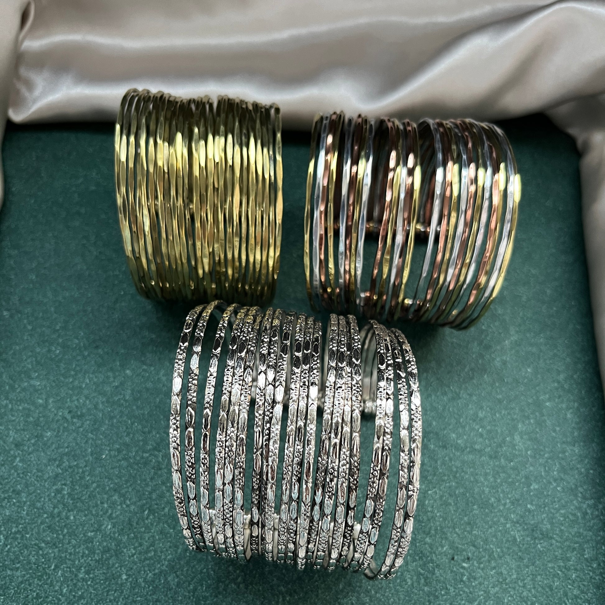 Oxidised German silver bangles – traditional openable bangle set for boho styling ,Bohemian style German silver look bangles – oxidised openable bangles for festive outfits