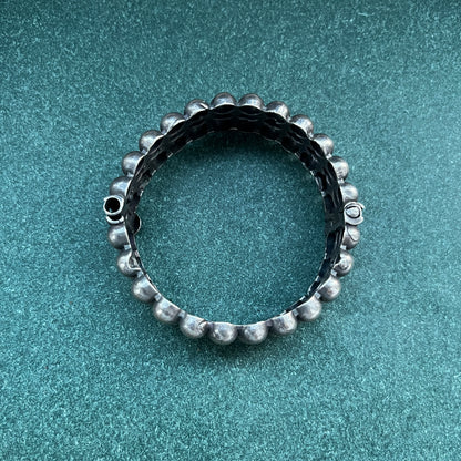 Oxidised German silver bangles – traditional openable bangle set for boho styling ,Bohemian style German silver look bangles – oxidised openable bangles for festive outfits