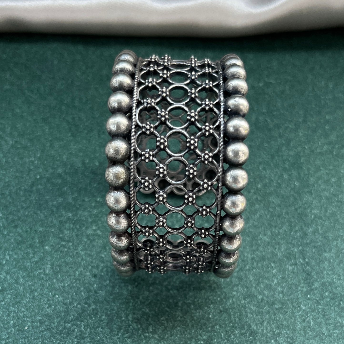 Oxidised German silver bangles – traditional openable bangle set for boho styling ,Bohemian style German silver look bangles – oxidised openable bangles for festive outfits