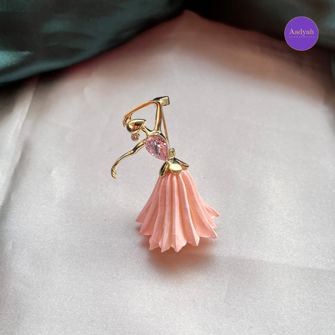 Ballerina Brooch - Peach