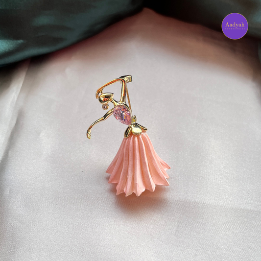Ballerina Brooch - Peach