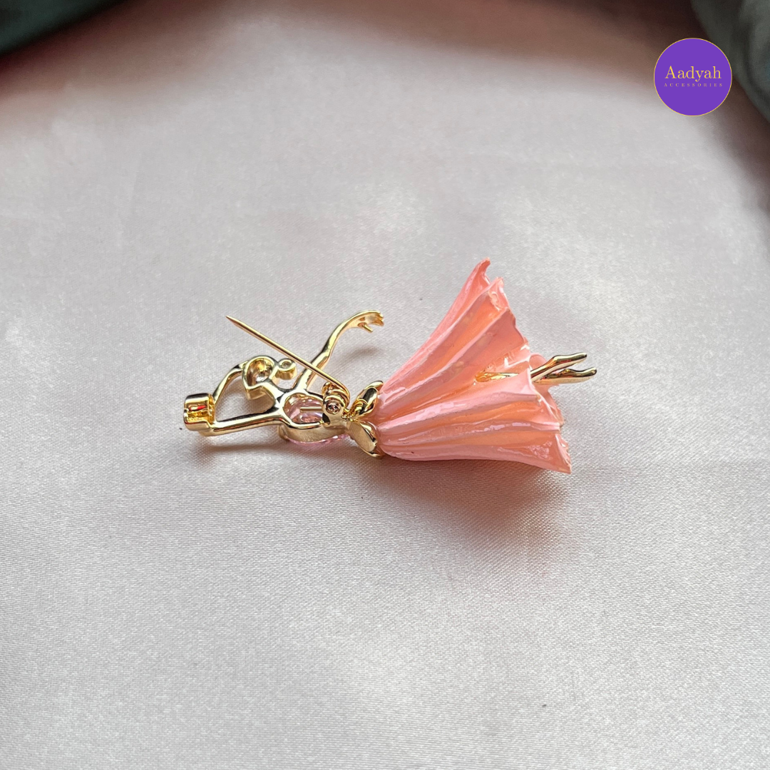 Ballerina Brooch - Peach