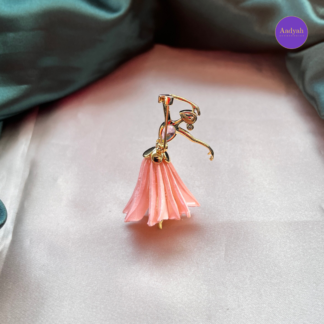 Ballerina Brooch - Peach