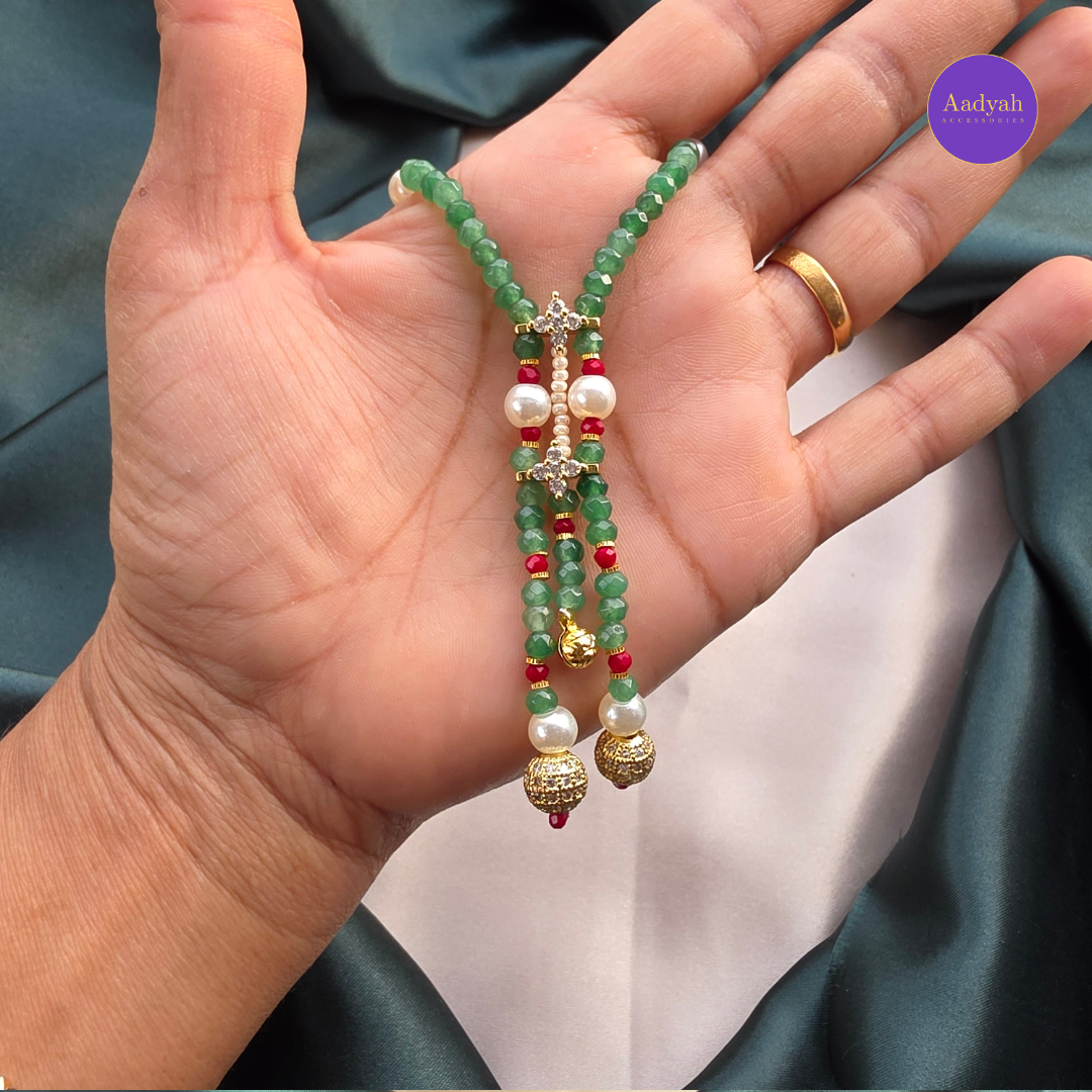 Beaded Long Mala - Green