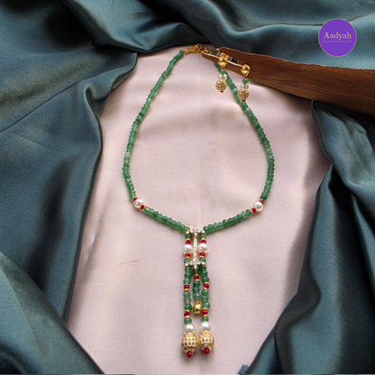 Beaded Long Mala - Green