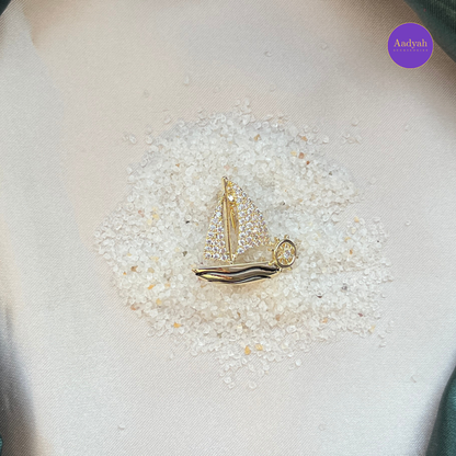Boat Brooch - White