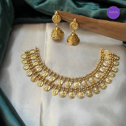 Budgets Dual Layer Matt Necklace Set - Gold