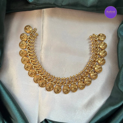 Budgets Peacock Matt Necklace Set - Gold