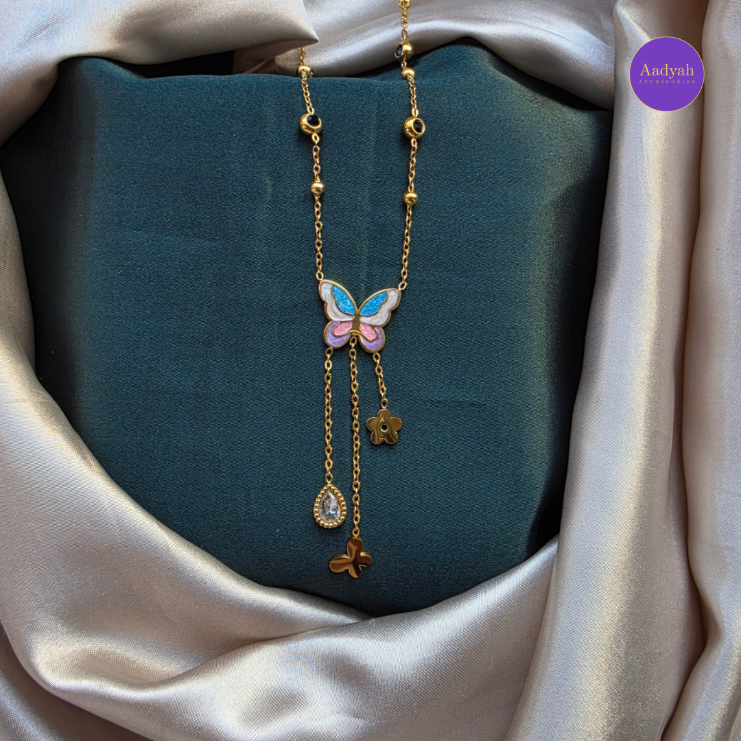 Butterfly Anti-Tarnish pendant Chain - Gold