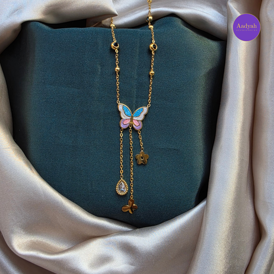Butterfly Anti-Tarnish pendant Chain - Gold