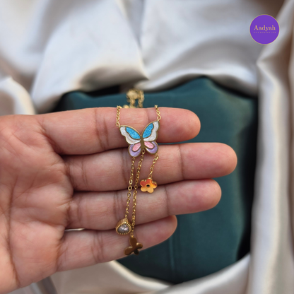 Butterfly Anti-Tarnish pendant Chain - Gold