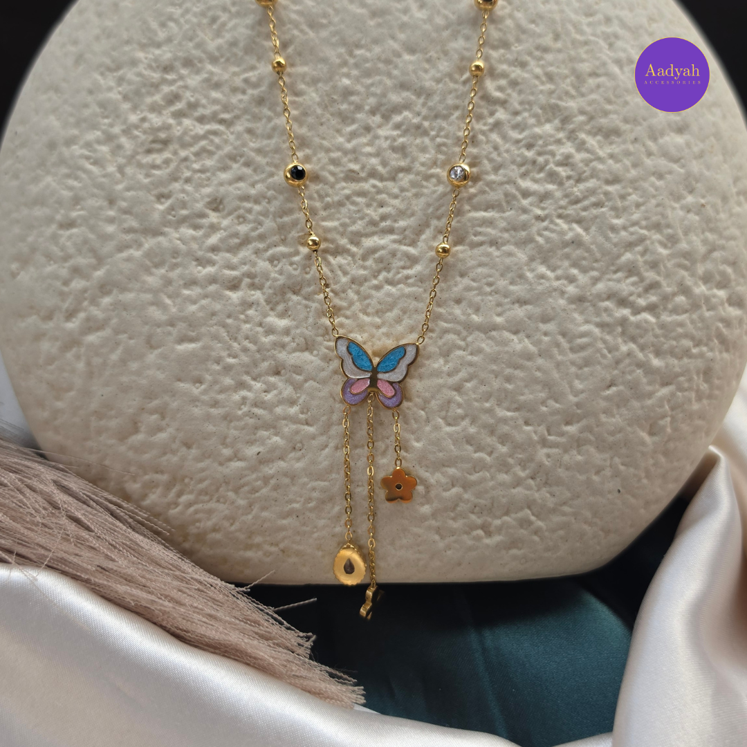 Butterfly Anti-Tarnish pendant Chain - Gold