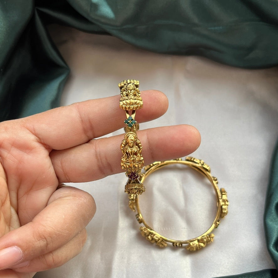 Traditional gold tone bangles with carved detailing imitation jewelry for weddings.Glossy gold look bangles in classic design  party wear imitation bangles for women
