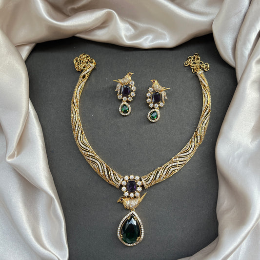 peacock hasli, peacock kante, colour pop jewellery, purple necklace, south indian jewellery, statement hasli, traditional neckpiece, temple jewellery, antique gold look, bridal jewellery, festive jewellery, indian accessories, handcrafted necklace, ethnic fashion, designer jeweller