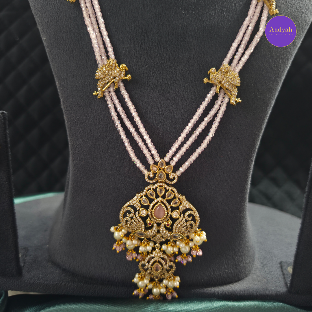 CZ Peacock Long Haram Set - Victorian