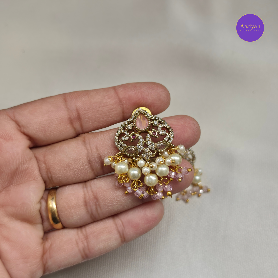 CZ Peacock Long Haram Set - Victorian
