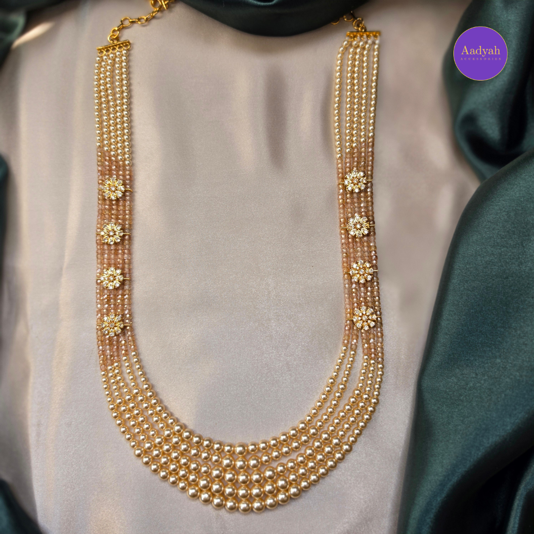 CZ Pearl Layer Haram -Set Beaded