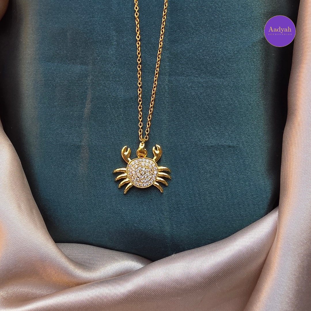 Cancer Crab Anti-Tarnish pendant Chain - Gold