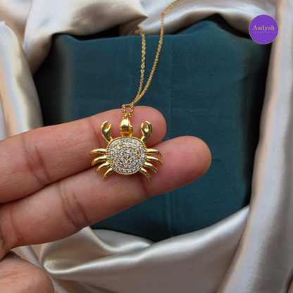 Cancer Crab Anti-Tarnish pendant Chain - Gold