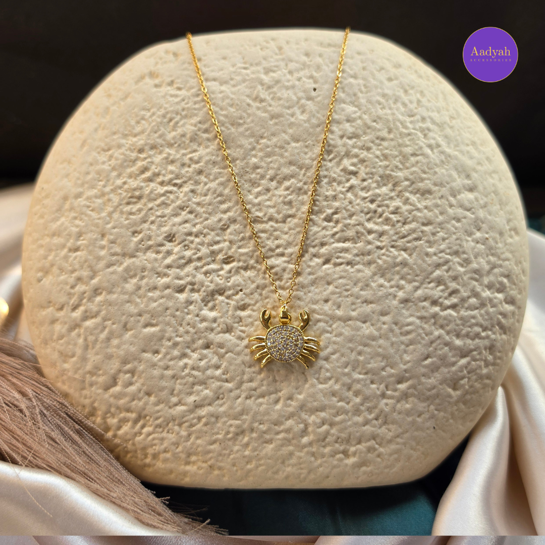 Cancer Crab Anti-Tarnish pendant Chain - Gold