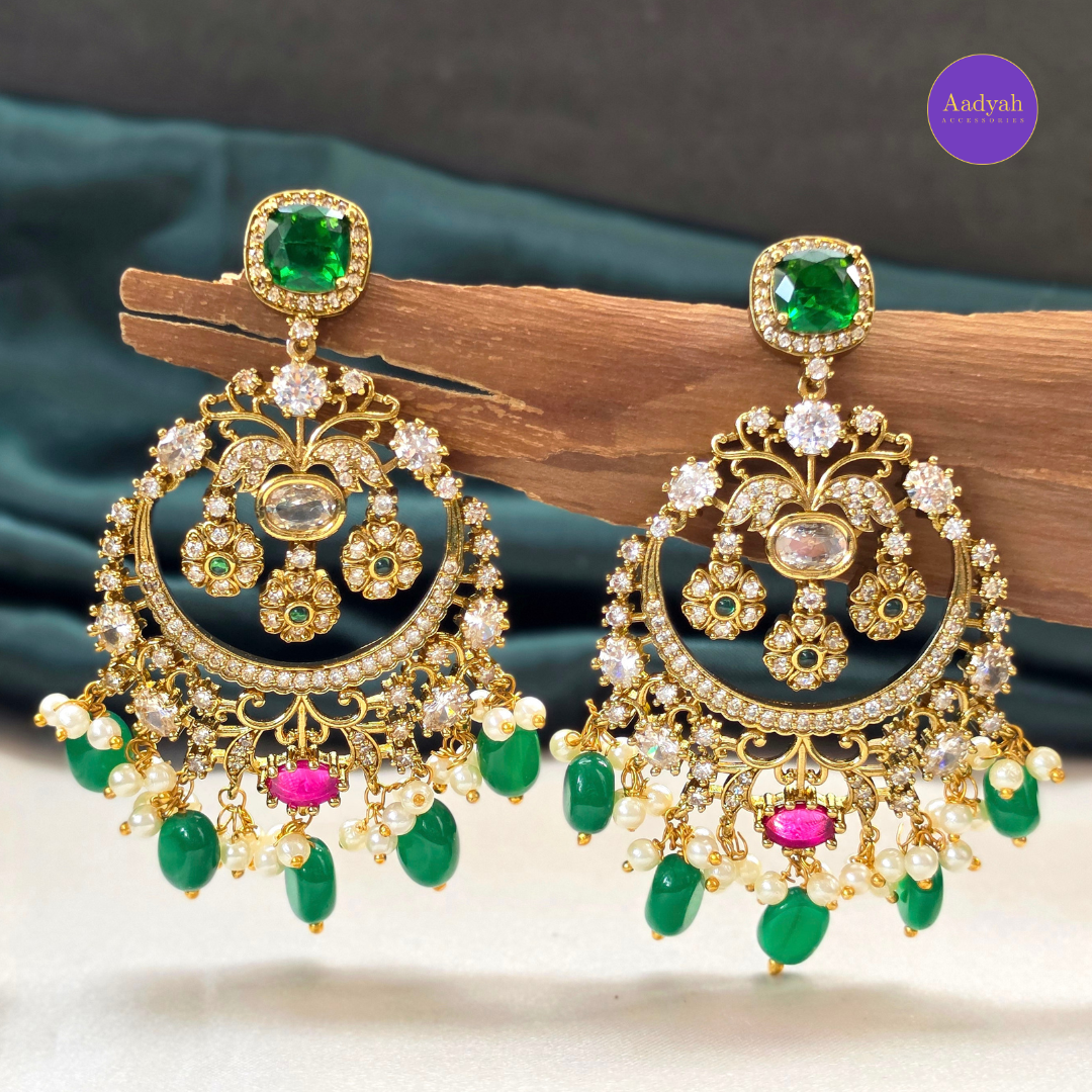 Chandbali - Emerald