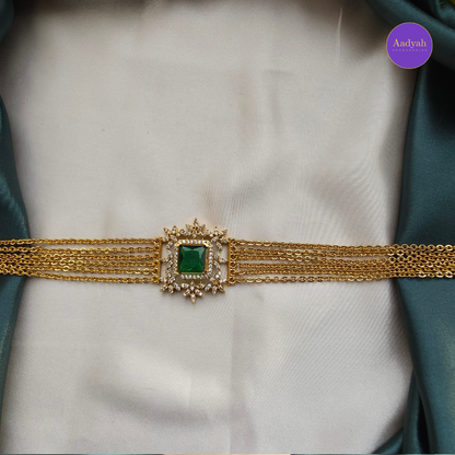 Chandraharam Choker Combo Necklace Set - Green