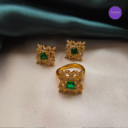 Chandraharam Choker Combo Necklace Set - Green