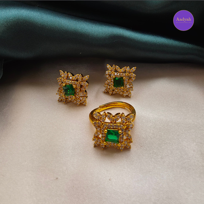 Chandraharam Choker Combo Necklace Set - Green