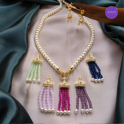 Changeable Pendant Pearl Mala Set - Multi