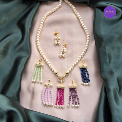 Changeable Pendant Pearl Mala Set - Multi